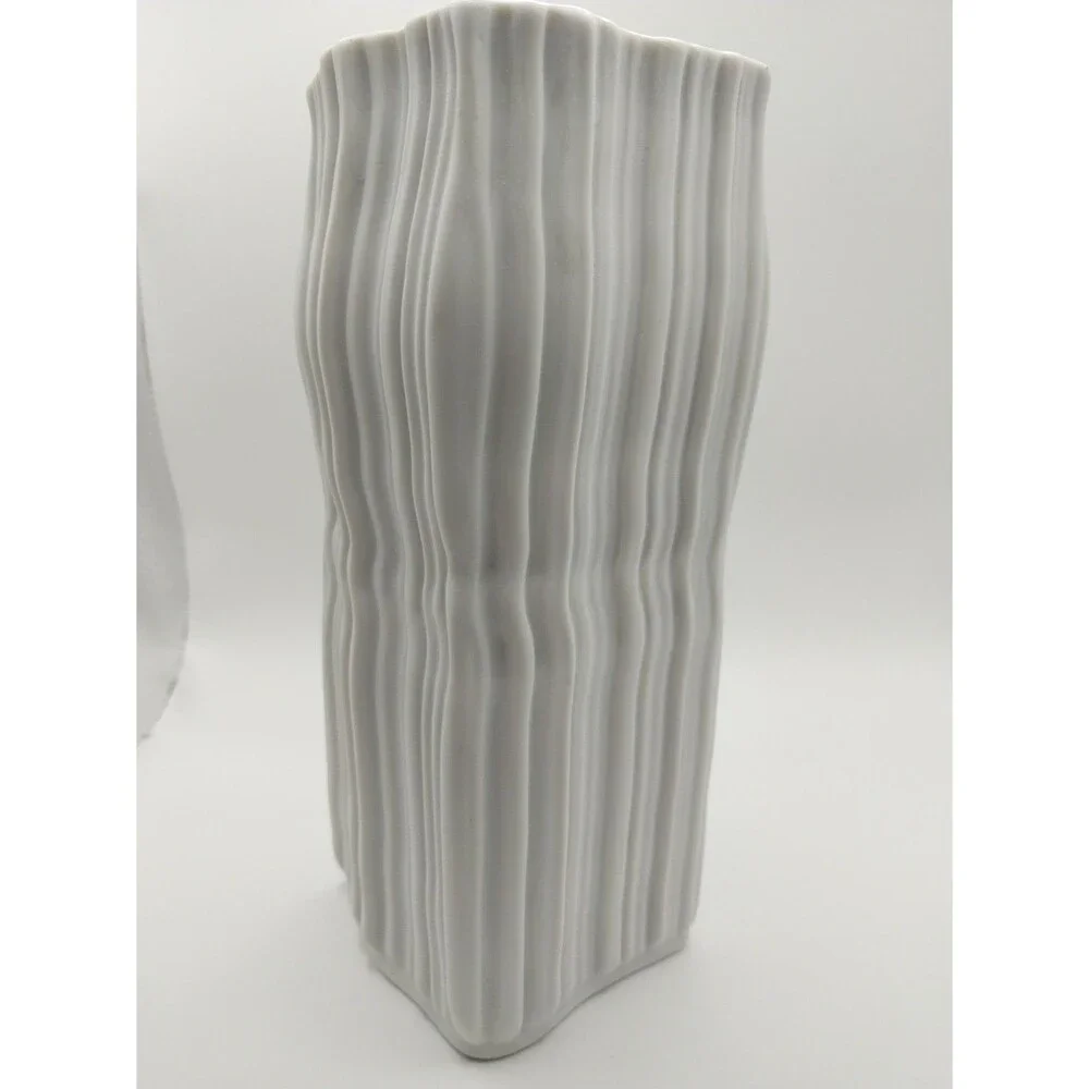 Vintage Naaman Artline White Porcelain Vase 8.25